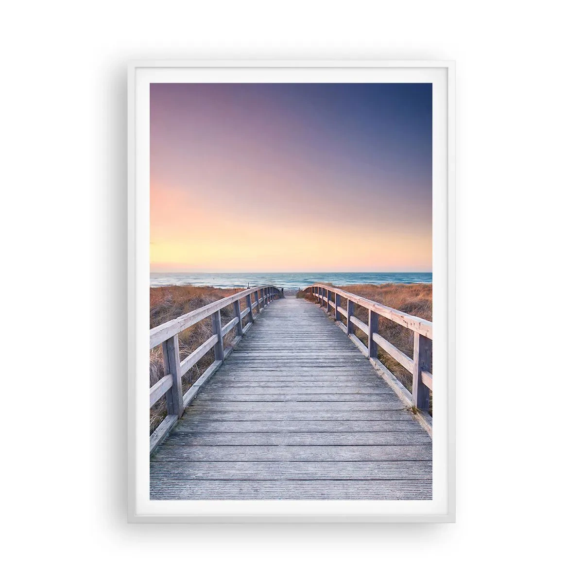 Affiche dans un cadre blanc - Poster - Aurore baltique du soir - 70x100 cm