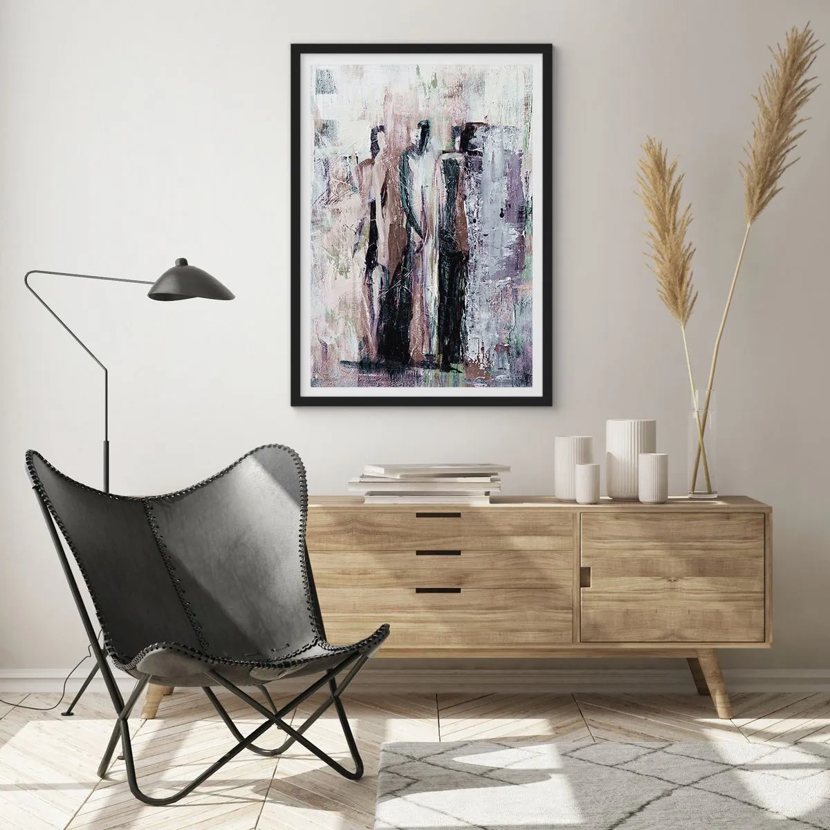 Affiche dans un cadre noir - Poster - Les trois mystérieux - 70x100 cm