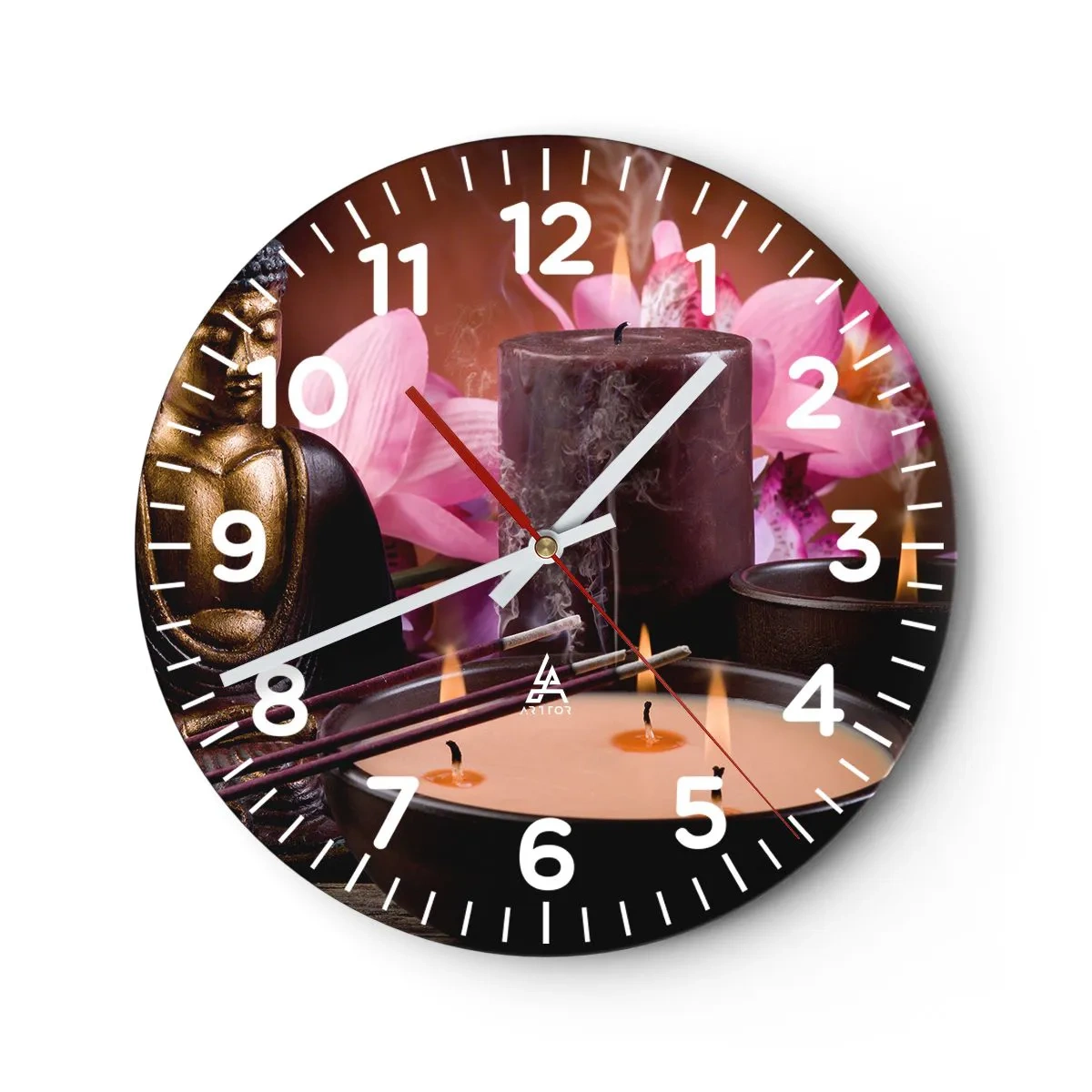 Horloge murale - Pendule murale - Vider l'esprit, calmer le corps - 40x40 cm