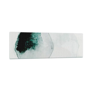 Impression sur verre - Image sur verre - Goutte d'eau abstraite avec des nuances de vert et de noir - 160x50cm - Dans une goutte d'eau - Décoration murale moderne pour le salon et la chambre ARTTOR