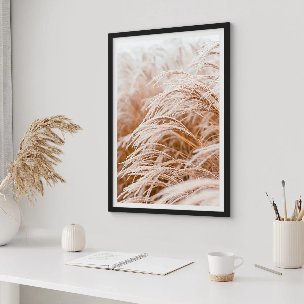Affiche dans un cadre noir - Poster - Prosternez-vous devant le soleil d'automne - 61x91 cm