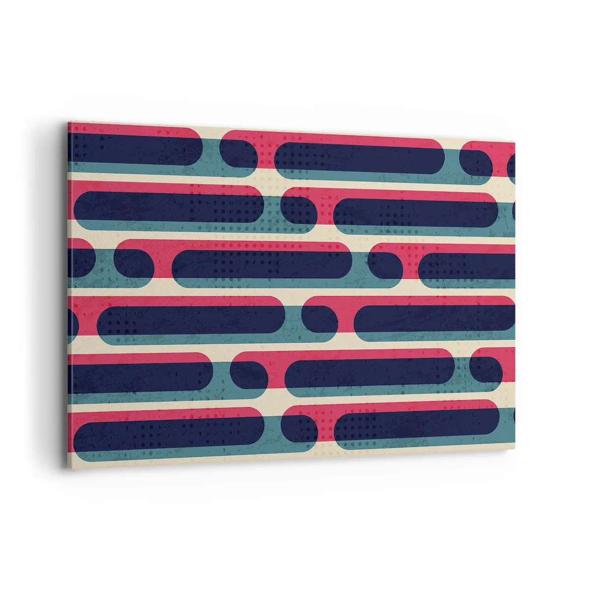 Impression sur toile - Image sur toile - Motif géométrique rétro aux couleurs pastel - 120x80cm - En profondeur et sur l'avant - Décoration murale moderne pour le salon et la chambre ARTTOR
