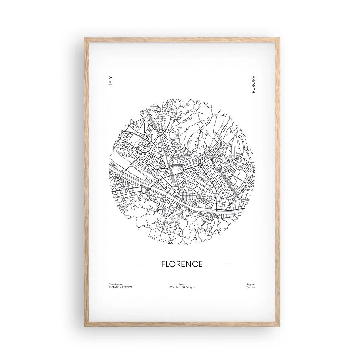 Affiche dans un chêne clair - Poster - Anatomie de Florence - 61x91 cm