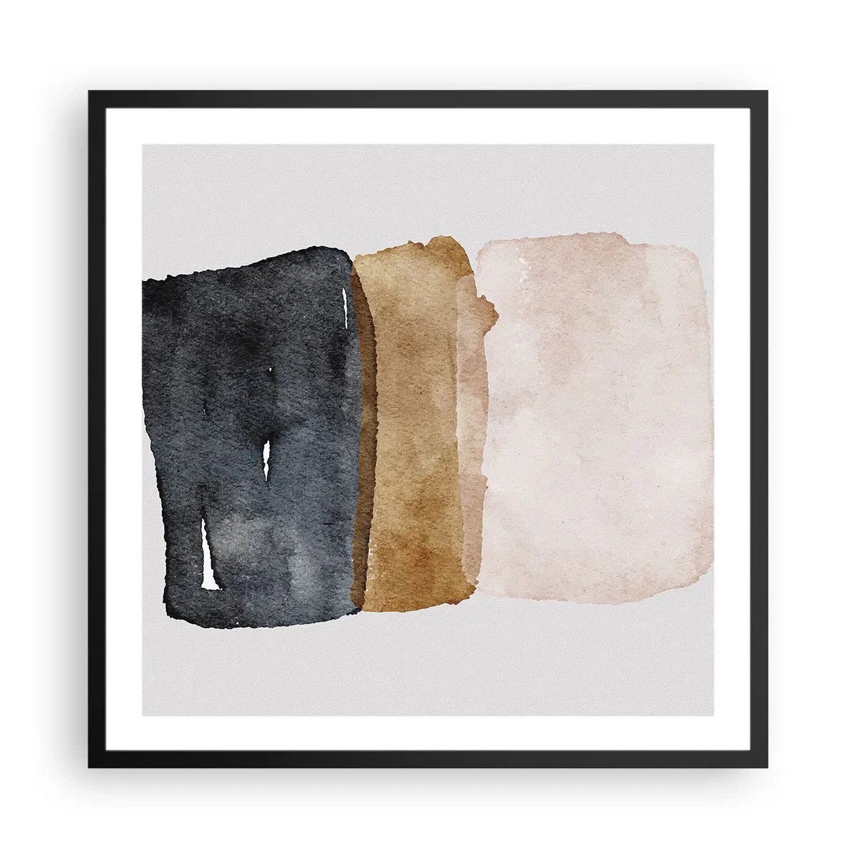 Affiche dans un cadre noir - Poster - Composition de couleurs de la terre - 60x60 cm
