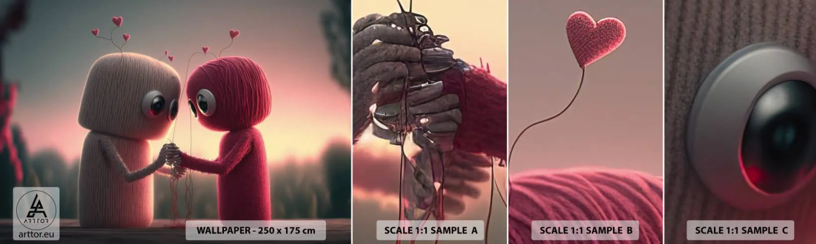 Échantillon De Papier Peint Standard Eco - Tout le monde a le droit d'aimer - Laine, Enfants, Amour - 100x30 cm