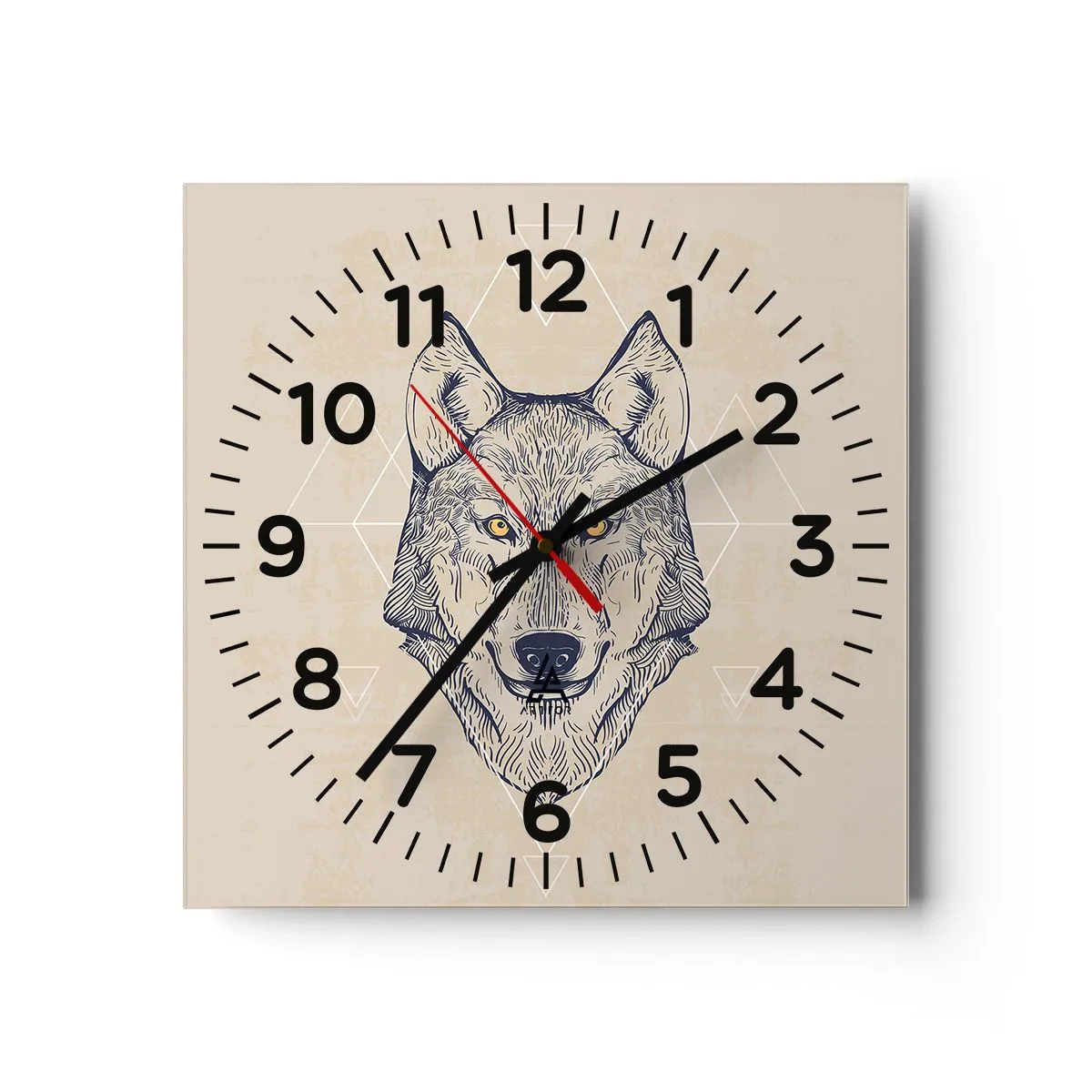 Horloge murale - Pendule murale - Un alpha au regard pénétrant - 40x40 cm