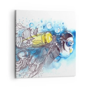 Impression sur toile - Image sur toile - Le grand bleu - 60x60 cm