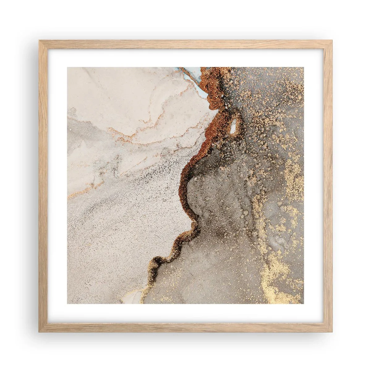 Affiche dans un chêne clair - Poster - Aux frontières des couleurs - 50x50 cm