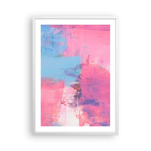 Affiche dans un cadre blanc - Poster - Du rose, du bleu et une pincée de lumière - 50x70 cm