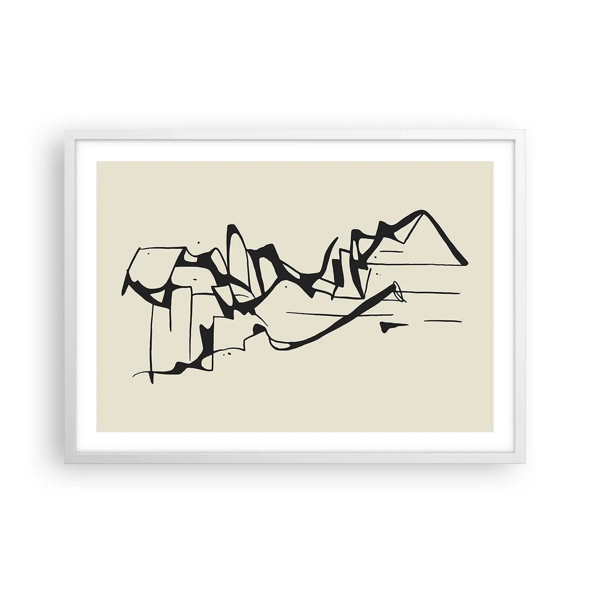 Affiche dans un cadre blanc - Poster - Peut-être un paysage - 70x50 cm