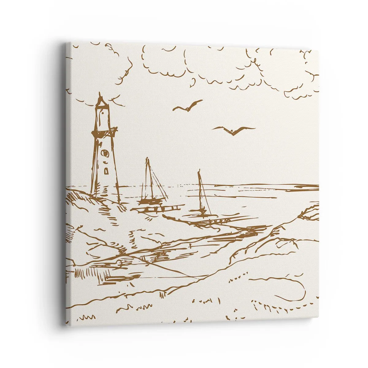 Impression sur toile - Image sur toile - Esquisse de souvenirs d'été - 40x40 cm