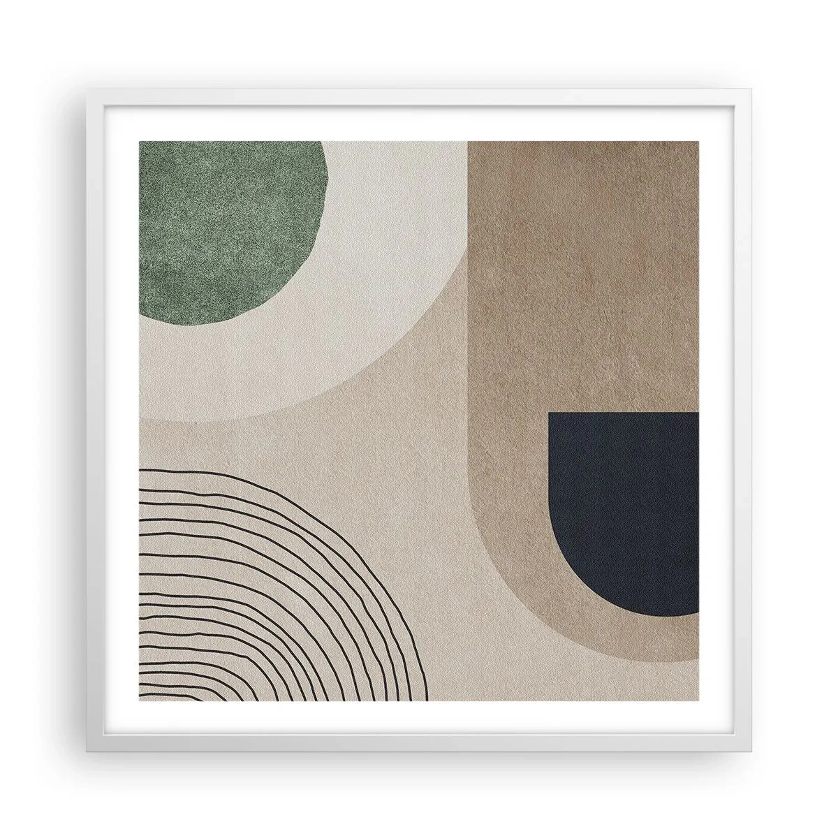 Affiche dans un cadre blanc - Poster - La douceur de l'ovale - 60x60 cm