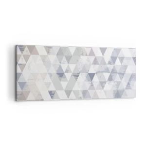 Impression sur toile - Image sur toile - Motif géométrique triangulaire dans des tons pastel - 120x50cm - En rythme de trois - Décoration murale moderne pour le salon et la chambre ARTTOR