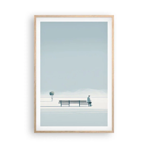 Affiche dans un chêne clair - Poster - Oui, j'attends. - 61x91 cm