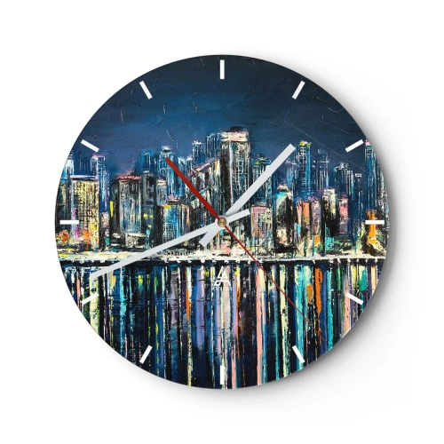 Horloge murale - Pendule murale - Cascade de lumières - 40x40 cm