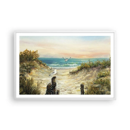 Affiche dans un cadre blanc - Poster - Retraite au calme - 91x61 cm