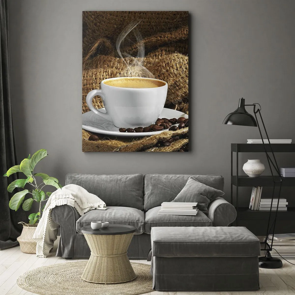 Impression sur toile - Image sur toile - L'odeur du moka et la densité du miel liquide - 45x80 cm