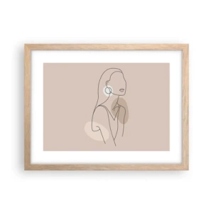 Affiche dans un chêne clair - Poster - Icone féminin - 40x30 cm