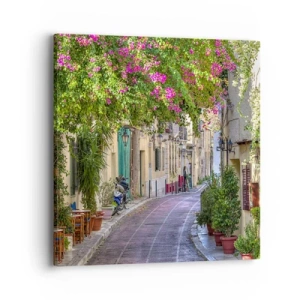 Impression sur toile - Image sur toile - Allée fleurie - 40x40 cm