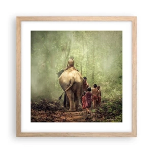 Affiche dans un chêne clair - Poster - Nouveau livre de la jungle - 40x40 cm