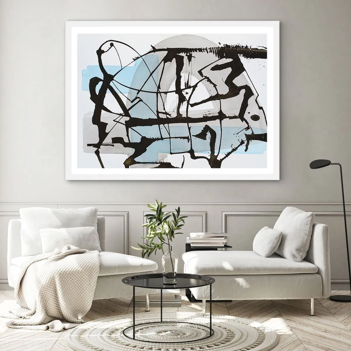 Affiche dans un cadre blanc - Poster - Bleu malgré tout - 91x61 cm