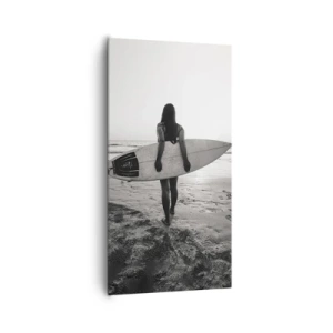 Impression sur toile - Image sur toile - Fille des vagues de la mer - 65x120 cm