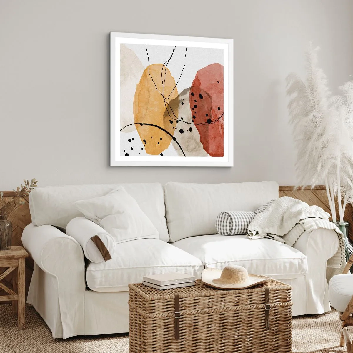 Affiche dans un cadre blanc - Poster - Léger et transparent comme l'air - 60x60 cm