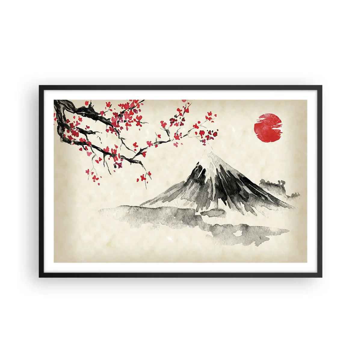 Affiche dans un cadre noir - Poster - Tomber amoureux du Japon - 91x61 cm
