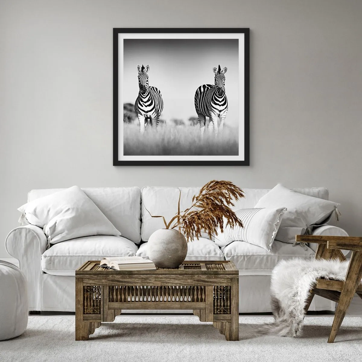 Affiche dans un cadre noir - Poster - Le monde est bel et bien noir et blanc - 30x30 cm