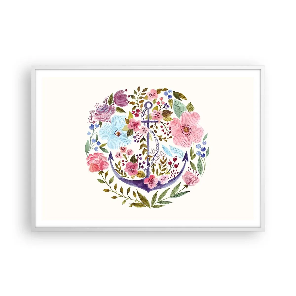 Affiche dans un cadre blanc - Poster - Le beau rêve du marin - 100x70 cm