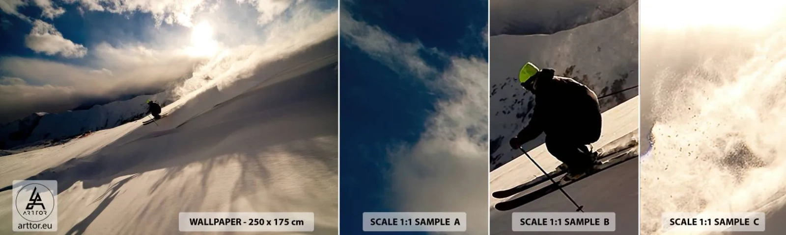 Échantillon De Papier Peint Standard Eco - Défi montagne accepté - Sports et loisirs, Montagnes, Alpes - 100x30 cm