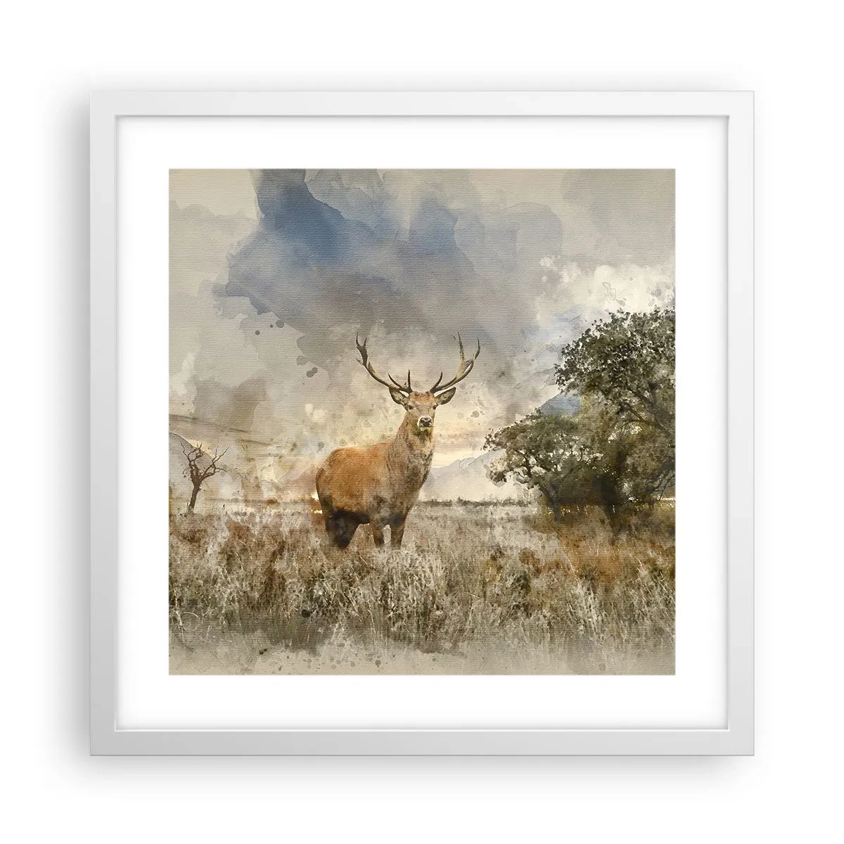 Affiche dans un cadre blanc - Poster - Dignité - force - majesté - 40x40 cm