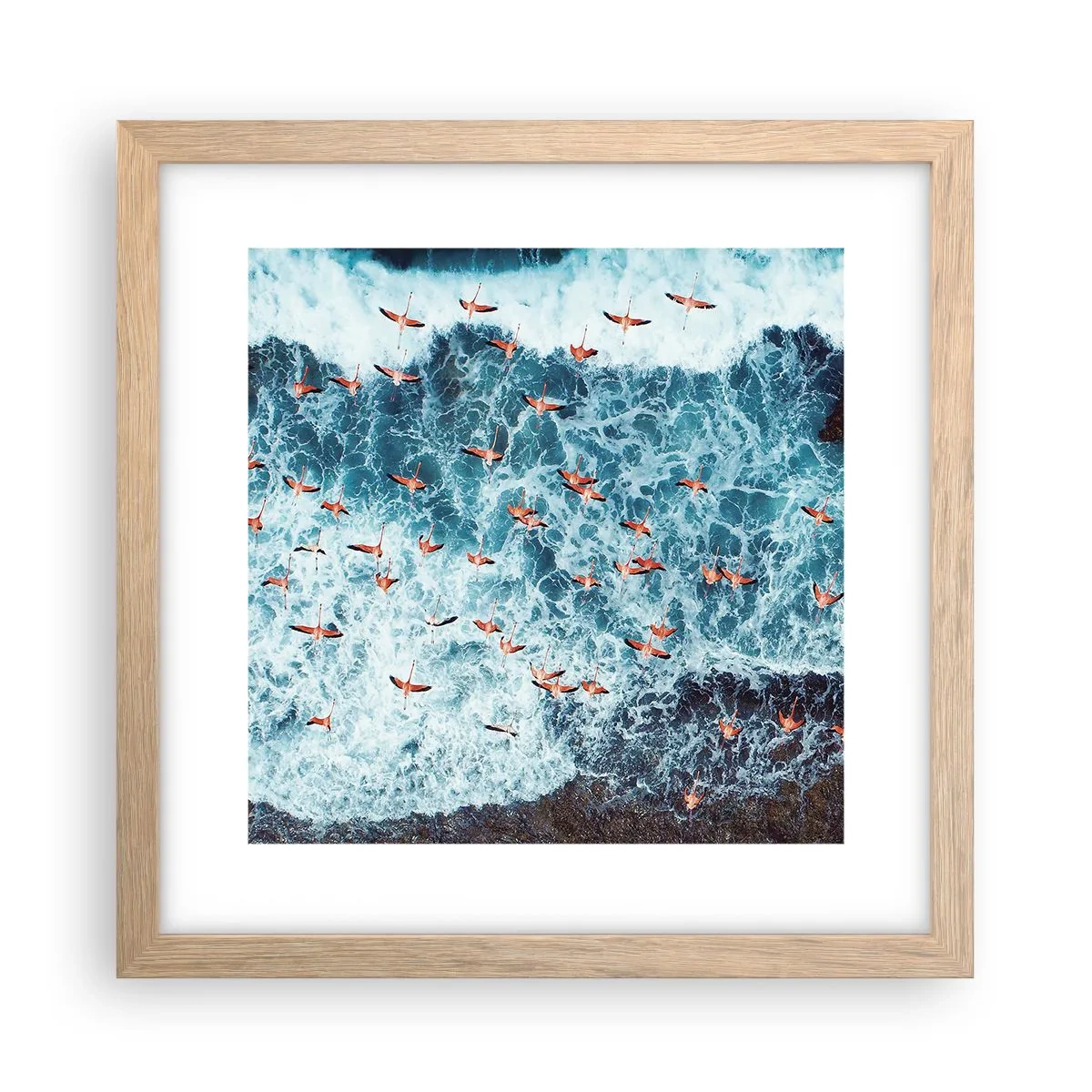 Affiche dans un chêne clair - Poster - Défilé du bord de mer - 30x30 cm