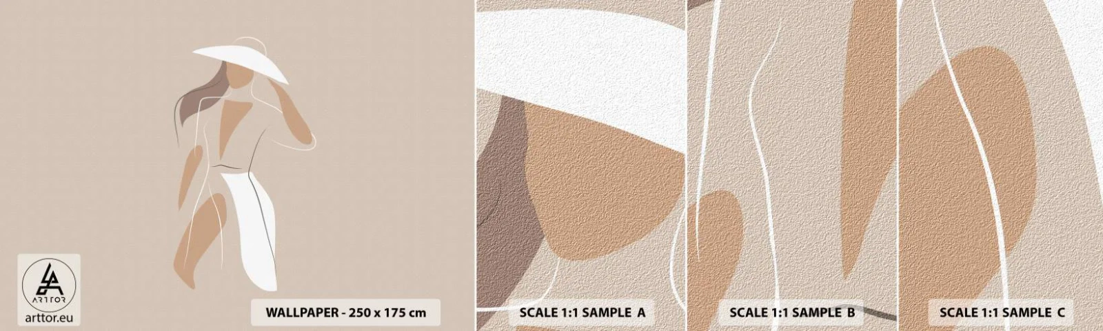 Échantillon de Papier Peint Autocollant Deluxe Sticker - Lea mode est un jeu - Femme, Graphique, Mode - 100x30 cm