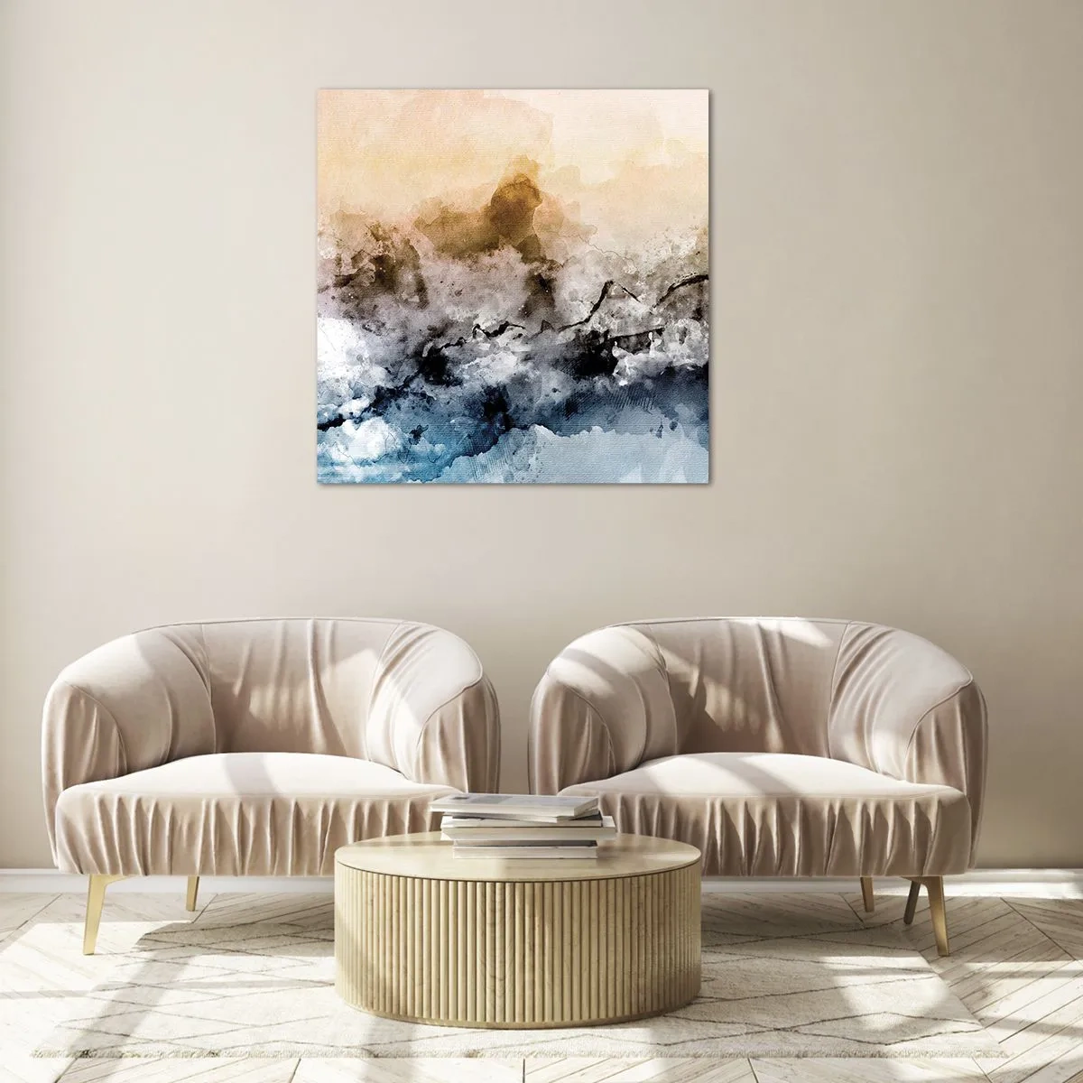 Impression sur verre - Image sur verre - Noyé dans un nuage de brouillard - 70x70 cm