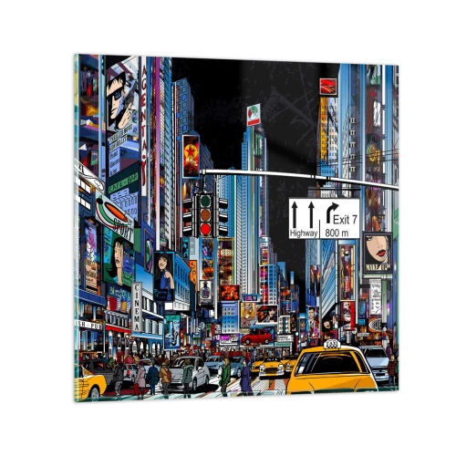 Impression sur verre - Image sur verre - Grande nuit de bande dessinée - 30x30 cm