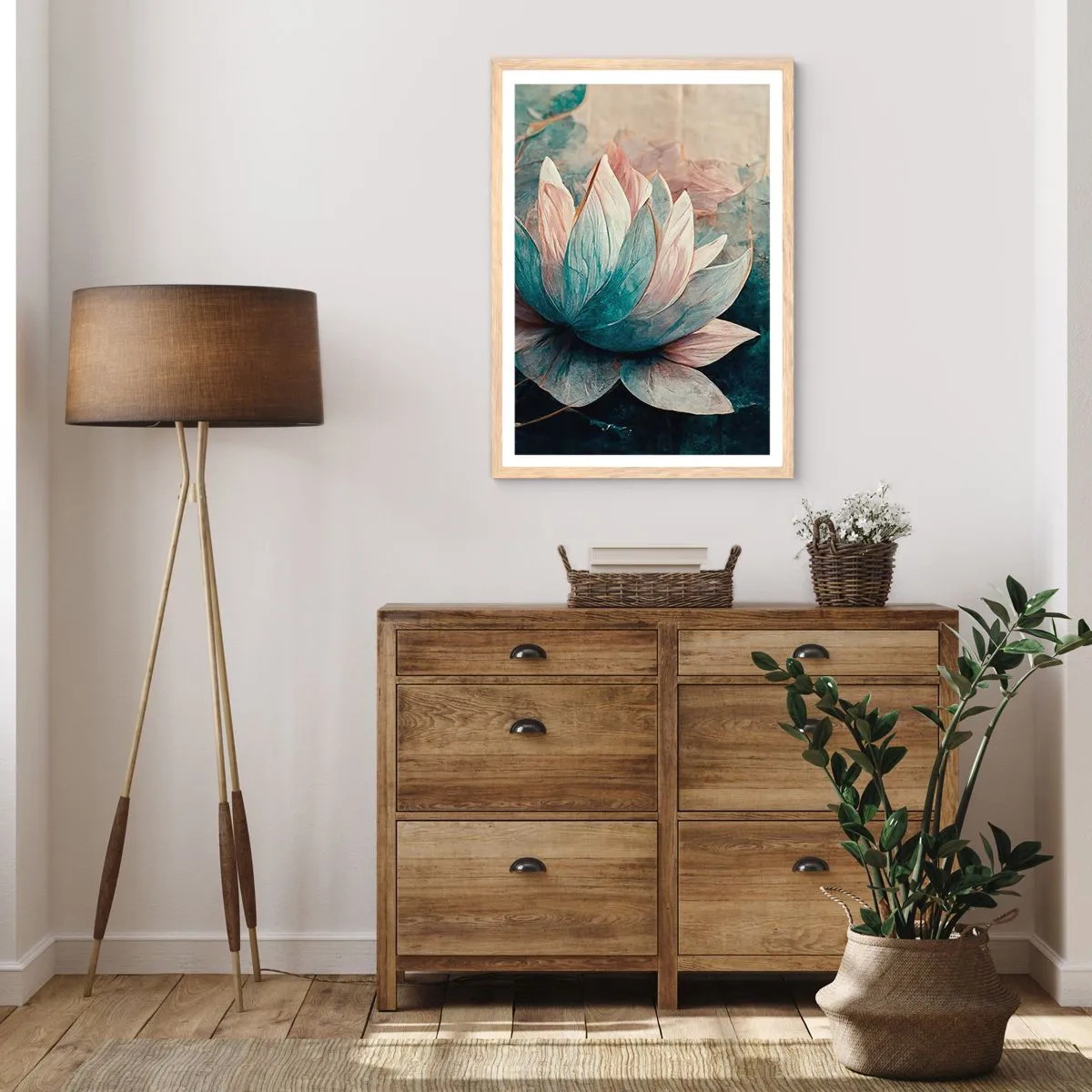 Affiche dans un chêne clair - Poster - Les étoiles du lac - 70x100 cm