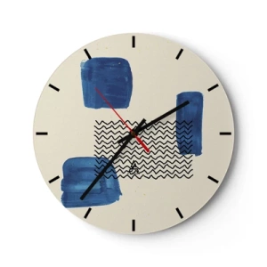 Horloge murale - Pendule murale - Quatuor abstrait - 40x40 cm