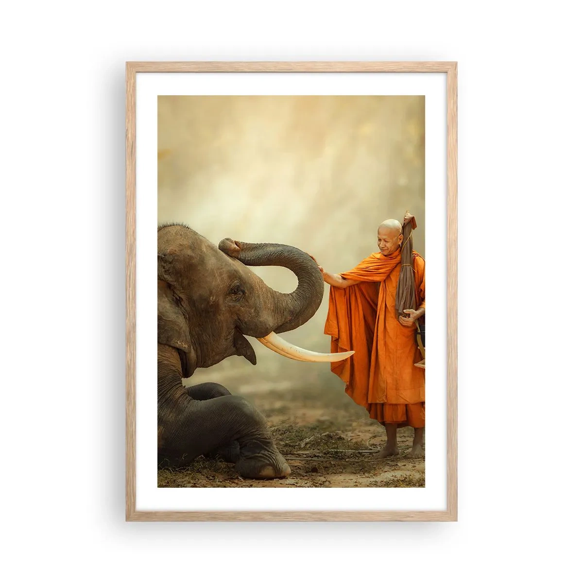 Affiche dans un chêne clair - Poster - Rencontre en voyageant - 50x70 cm