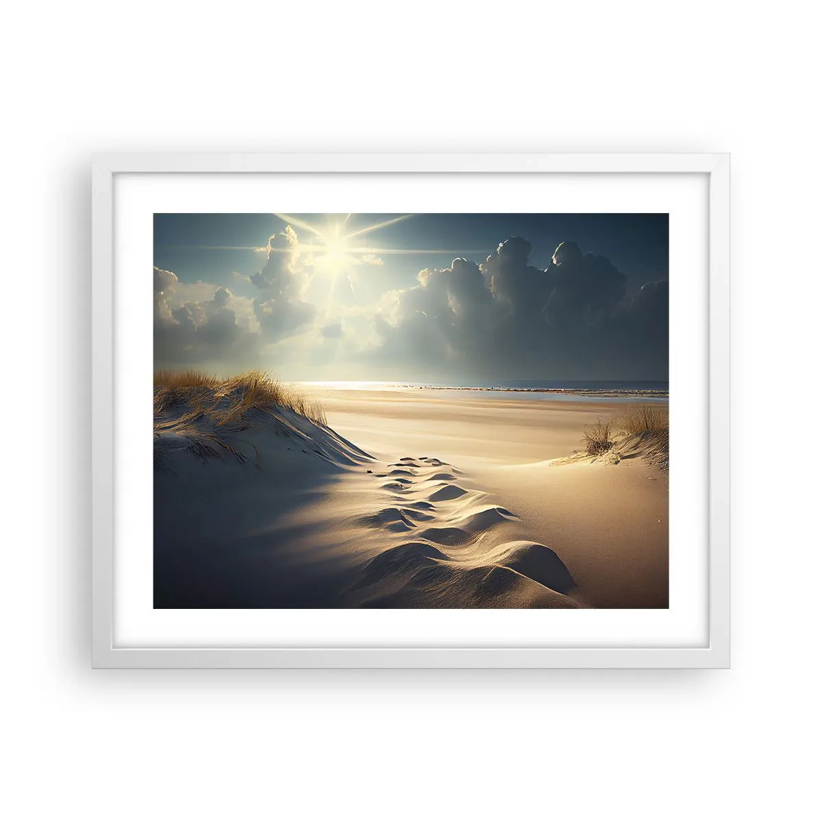 Affiche dans un cadre blanc - Poster - Un paysage apaisant - 50x40 cm