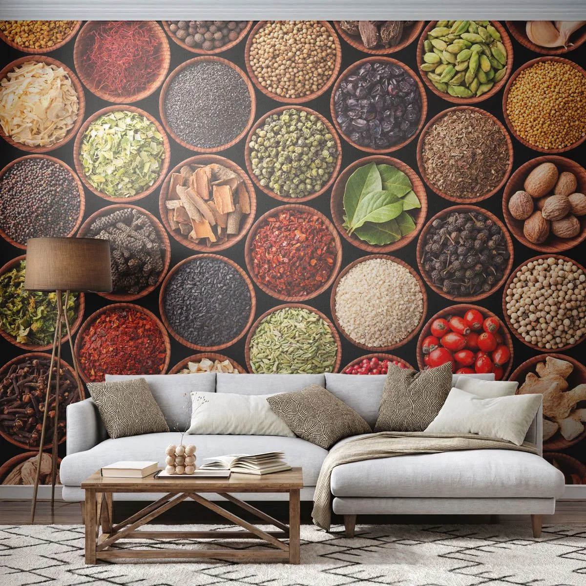Papier Peint Photo Premium Sand - Toutes les saveurs du monde - La gastronomie, Épices, Herbes séchées - 500x350 cm