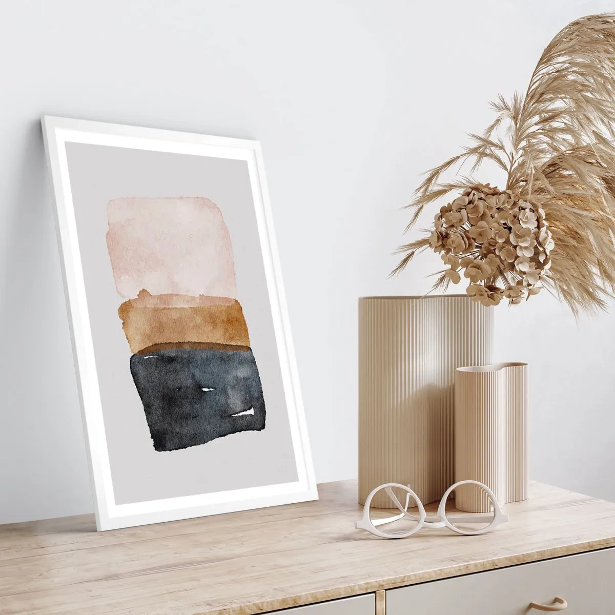 Affiche dans un cadre blanc - Poster - Composition de couleurs de la terre - 50x70 cm