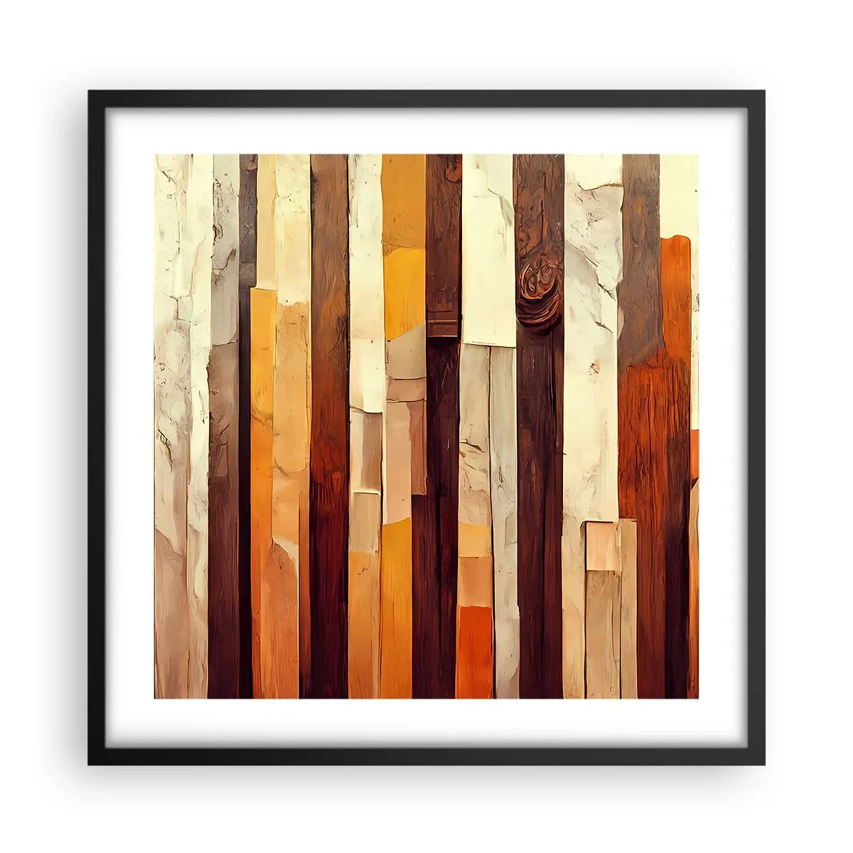 Affiche dans un cadre noir - Poster - Hymne des arbres forestiers - 50x50 cm