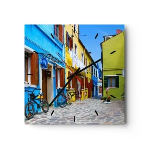Horloge murale - Pendule murale - Pastel, douce ruelle - 40x40 cm