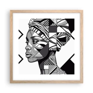 Affiche dans un chêne clair - Poster - Portrait ethnique - 40x40 cm
