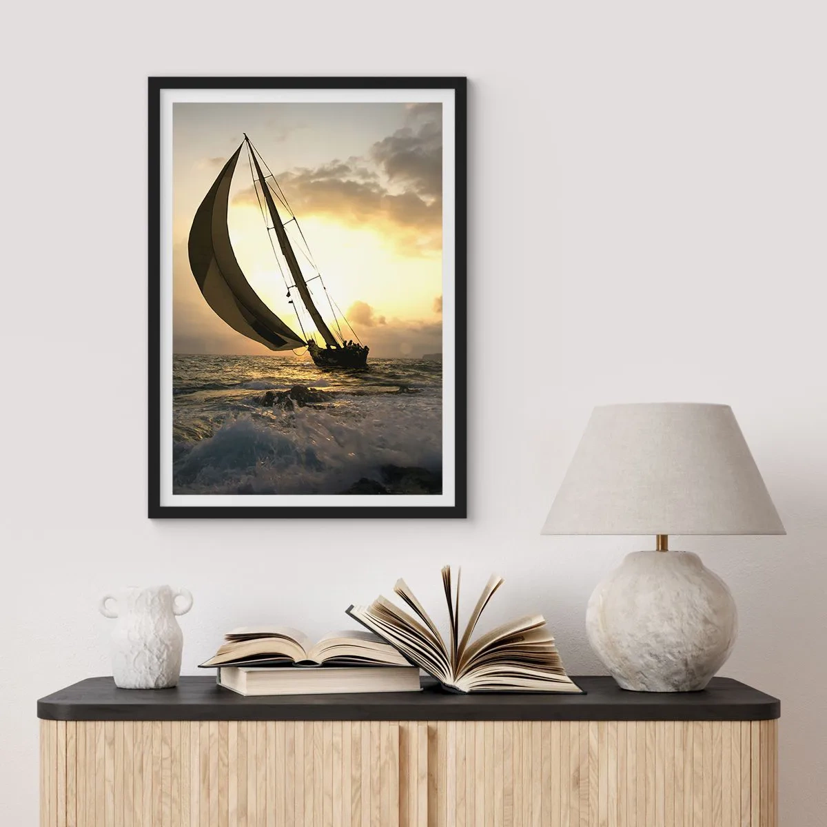 Affiche dans un cadre noir - Poster - Avec le vent et contre le vent - 30x40 cm