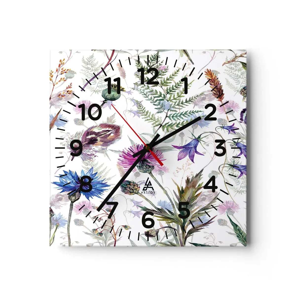 Horloge murale - Pendule murale - Herbier polonais - 40x40 cm