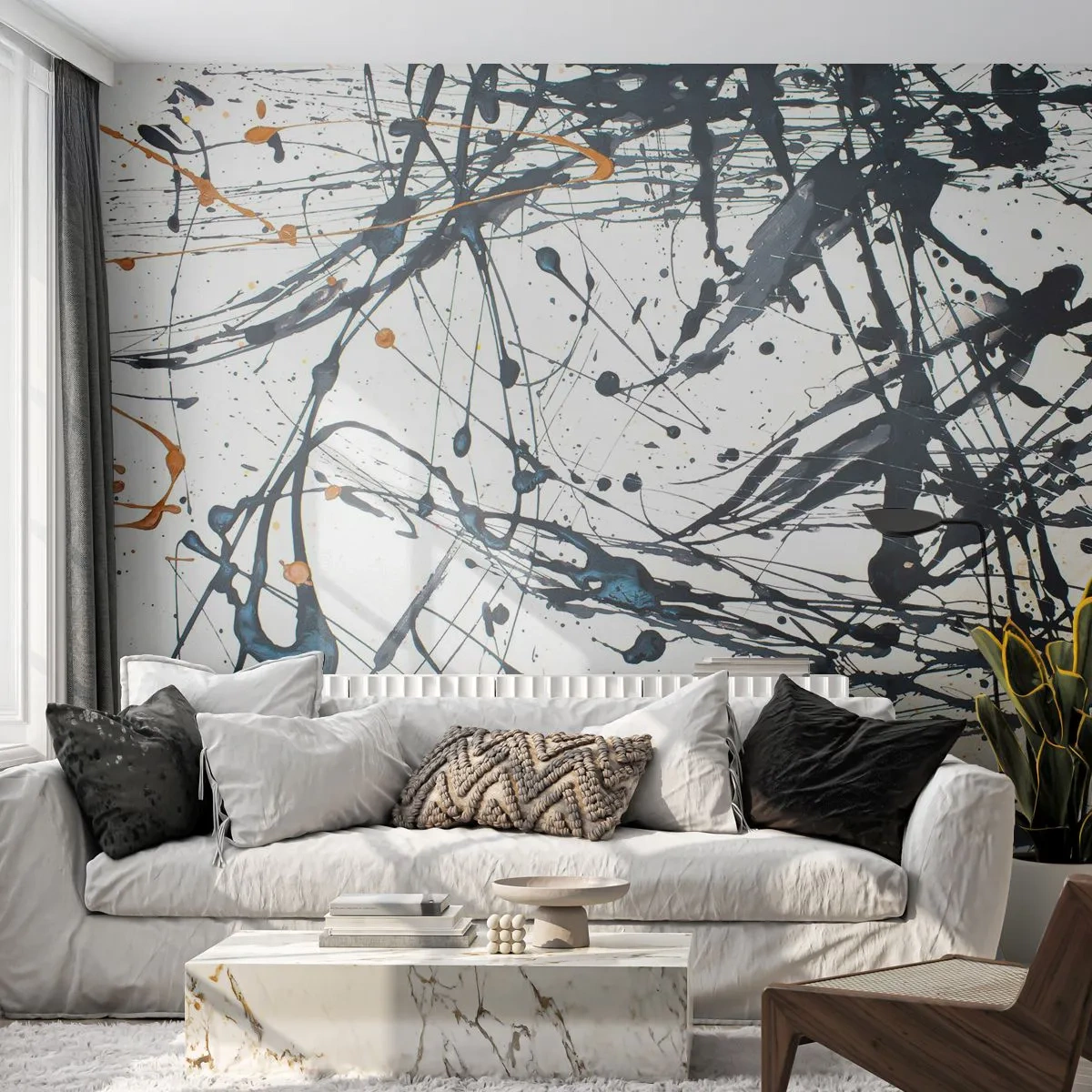 Papier Peint Autocollant Deluxe Sticker - Abstraction expressionniste - Abstraction, Morceau, Artistique - 350x256 cm