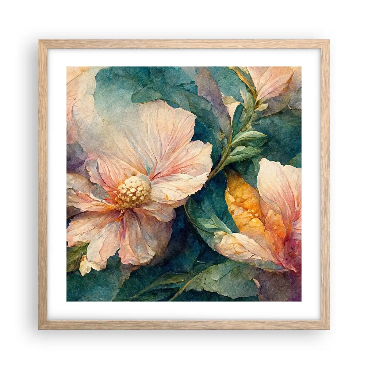 Affiche dans un chêne clair - Poster - Uniquement de la subtilité - 50x50 cm