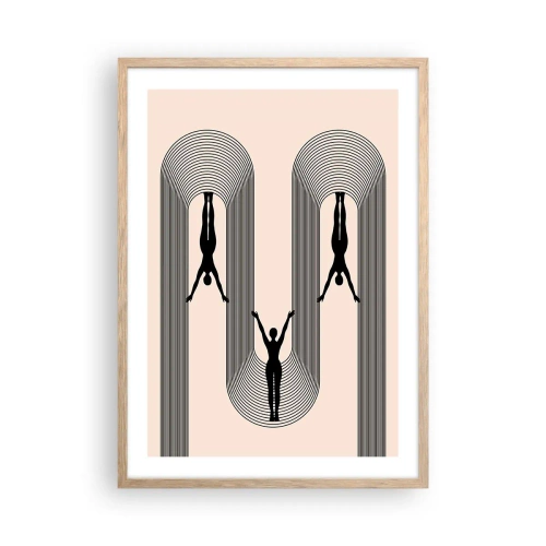 Affiche dans un chêne clair - Poster - Les jambes en l’air - 50x70 cm